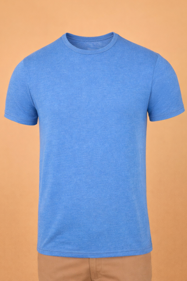 Playera Hombre Azul Casual Manga Corta de Algodón
